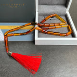 مسبحة إسلامية بلون العنبر العسلي، 6 × 14 مم، 13.1 غرام