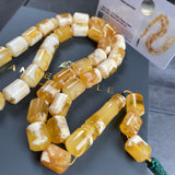 Handmade Honey Amber Misbaha 11x15mm 62.1g 33 beads LAB certificate