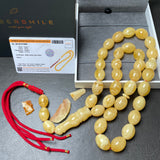 Handmade Natural Baltic Amber Misbaha Islamic Prayer Beads 15mm x 20mm 91g