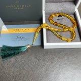 مسبحة صلاة إسلامية بلون العنبر الليموني، 6 × 10 مم، 10 غرام