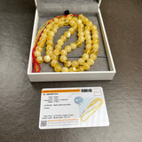 Handmade Yellow Amber Misbaha 10mm 47.8g 66 beads LAB certificate
