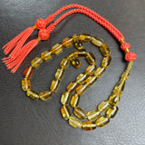 مسبحة صلاة إسلامية بلون العنبر الليموني، 6 × 10 مم، 10.9 غرام