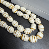 White Pressed Amber Misbaha Tasbih | 55g | 11.5×15mm |