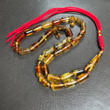 Honey Amber Misbaha Islamic Prayer Beads 6x12mm 11.9g