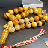 Natural Amber Islamic Tasbih Misbaha Rosary Muslim Gift 24mm 247,9g