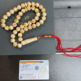 Handmade White Amber Misbaha 10mm 30.33g 45 beads LAB certificate