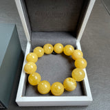 YELLOW AMBER BRACELET 15,4mm 24,9g Lab certificate