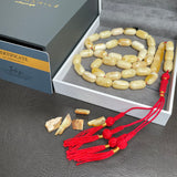 Natural Royal White Amber Misbaha Tasbih 33 Beads | 9x18mm | 45g