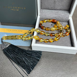 مسبحة صلاة إسلامية بلون العنبر الليموني، 7 × 10 مم، 17.4 غرام