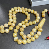 Handmade White Amber Misbaha 12mm 70.68g 57 beads LAB certificate