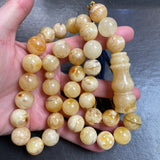 Luxury Natural Amber Misbaha Tasbih Islamic Prayer Beads 15mm 83g