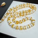 White Pressed Amber Style Misbaha Tasbih | 50.6g | 10×12mm | Islamic Prayer Beads