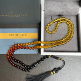 Rainbow Amber Misbaha Islamic Prayer Beads 5.6mm 13g