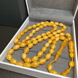 Antiq Pressed Amber Style Misbaha Tasbih 40g | 8x12mm | 66 beads