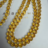 مسبحة صلاة إسلامية من العنبر والماس الليموني، 7 مم، 22.5 غرام