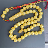 Honey Pressed Amber Style Misbaha Tasbih 31.5g | 9.8mm | 45 beads