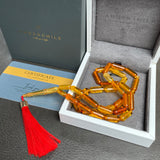 Honey Amber Misbaha Islamic Prayer Beads 6x16mm 14.5g