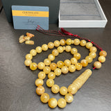 Natural Amber Misbaha Tasbih 45 Prayer Beads 14mm 86g