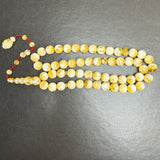 White Pressed Amber Style Misbaha Tasbih – 53 Beads 11mm – Islamic Prayer Beads