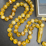 Natural Amber Misbaha Tasbih 57 Prayer Beads 13mm 85g