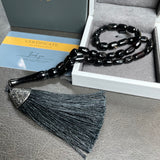 Black Amber Misbaha Islamic Prayer Beads 7x10.5mm 17.2