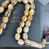 Handmade Honey White Amber Misbaha 12x15mm 62.08g 33 beads LAB certificate