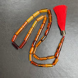 مسبحة إسلامية بلون العنبر العسلي، 6 × 14 مم، 13.1 غرام