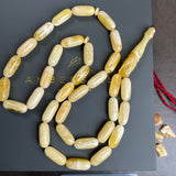 Natural Royal White Amber Misbaha Tasbih 33 Beads | 8x19mm | 31g