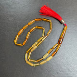 مسبحة إسلامية بلون العنبر العسلي، 5 × 15 مم، 11 غرام