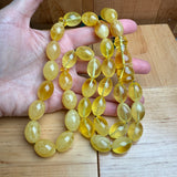 Handmade Yellow Amber Misbaha Islamic Prayer Beads 13x18mm 75.5g
