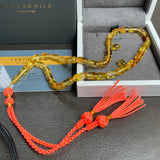 مسبحة صلاة إسلامية بلون العنبر الليموني، 6 × 10 مم، 10.9 غرام