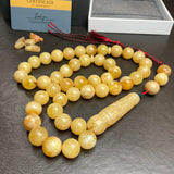 Natural Amber Misbaha Tasbih 45 Prayer Beads 14mm 86g