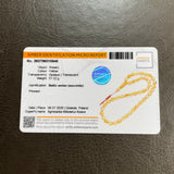 Handmade White Amber Misbaha 12x14mm 57,32g 45 beads LAB certificate