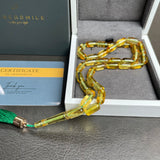 مسبحة صلاة إسلامية بلون العنبر الليموني، 6 × 12 مم، 12.4 غرام