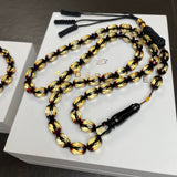 Black Diamond Amber Misbaha 8x12mm 26.5g and GIFT bracelet