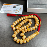 Handmade Honey Amber Misbaha 11x8mm 32.5g 45 beads LAB certificate