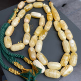 Royal White Amber Misbaha Tasbih 33 Beads 10x19mm 47g