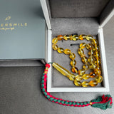 مسبحة صلاة إسلامية بلون العنبر الليموني، 8 × 10 مم، 15.5 غرام