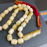 Natural Royal White Amber Misbaha Tasbih 33 Beads | 11x13mm | 45g