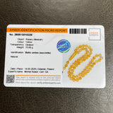 Handmade White Amber Misbaha 12mm 70.68g 57 beads LAB certificate