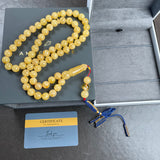 Natural Amber Misbaha Tasbih 66 Prayer Beads 10mm 45g