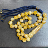 Honey Amber Misbaha Tasbih Islamic Prayer Beads 13mm 57.5g