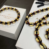 Black Diamond Amber Misbaha 8x12mm 26.5g and GIFT bracelet