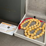 Handmade Honey Amber Misbaha 11x13mm 46.3g 45 beads LAB certificate