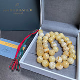 Handmade Amber Misbaha Tasbih Islamic Prayer Beads 14.5mm 75.5g