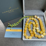 Natural Amber Misbaha Tasbih Islamic Prayer Beads 14mm 70g