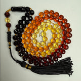 مسبحة إسلامية من العنبر المرصع بالألماس بألوان قوس قزح، 6.7 مم، 22.2 غرام