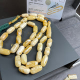 Royal White Amber Misbaha Tasbih 33 Beads 10x19mm 47g