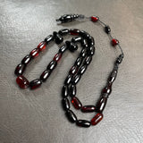Black Amber Misbaha Islamic Prayer Beads 6x10mm 10.7g