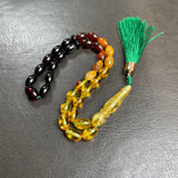 Mackintosh Amber Misbaha Islamic Prayer Beads 6.4 x 9.5mm 8.9g